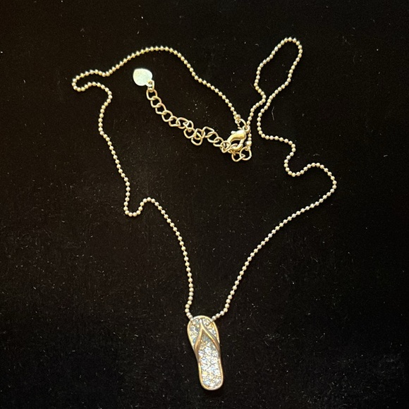 Silver Zirconia Sandal Necklace - Picture 16 of 17